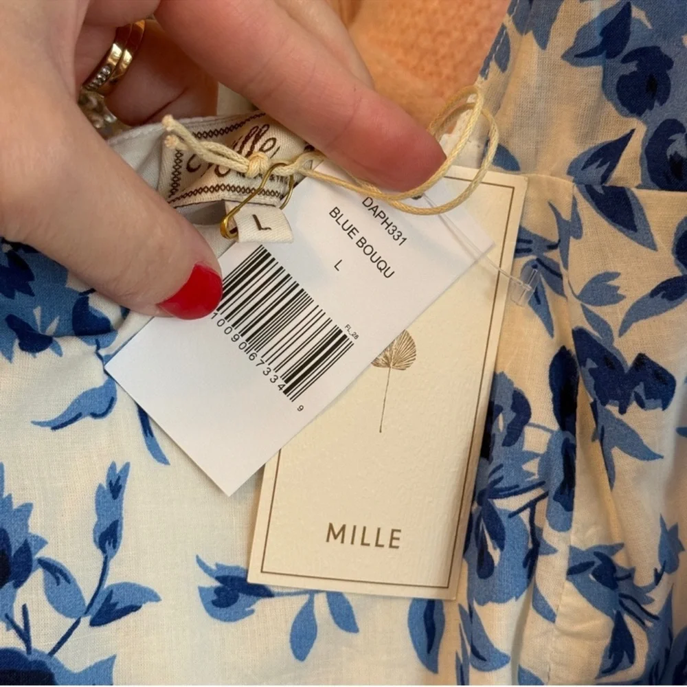 Tuckernuck Blue and White Floral Midi Dress with Tie Straps - Picture 5 of 6